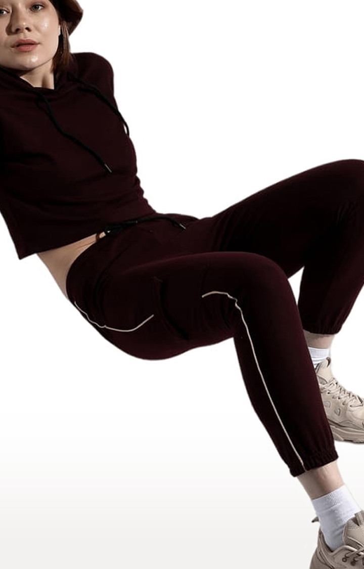Women's Red Solid Co-ords