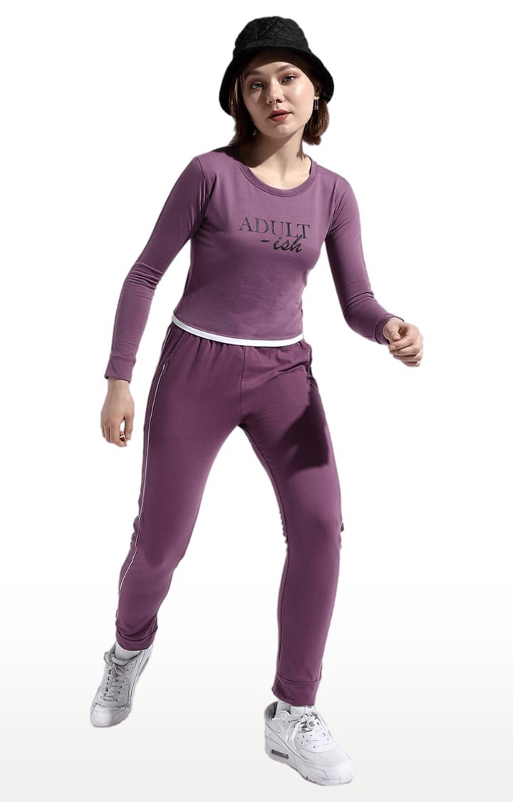Women's Purple Solid Co-ords