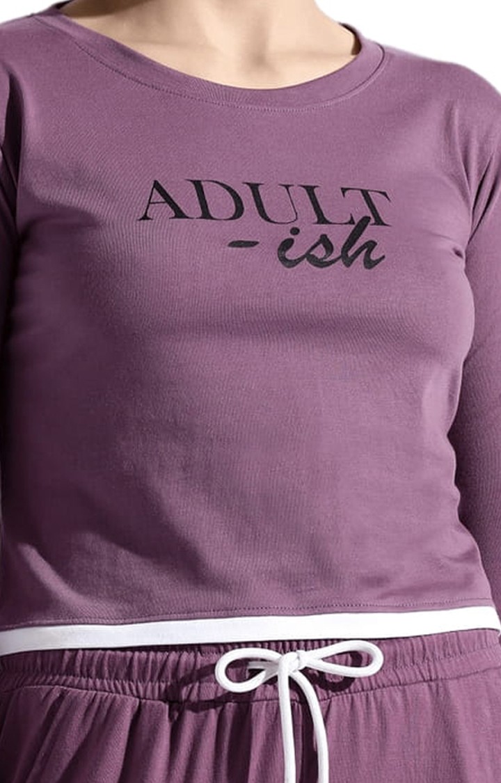 Women's Purple Solid Co-ords