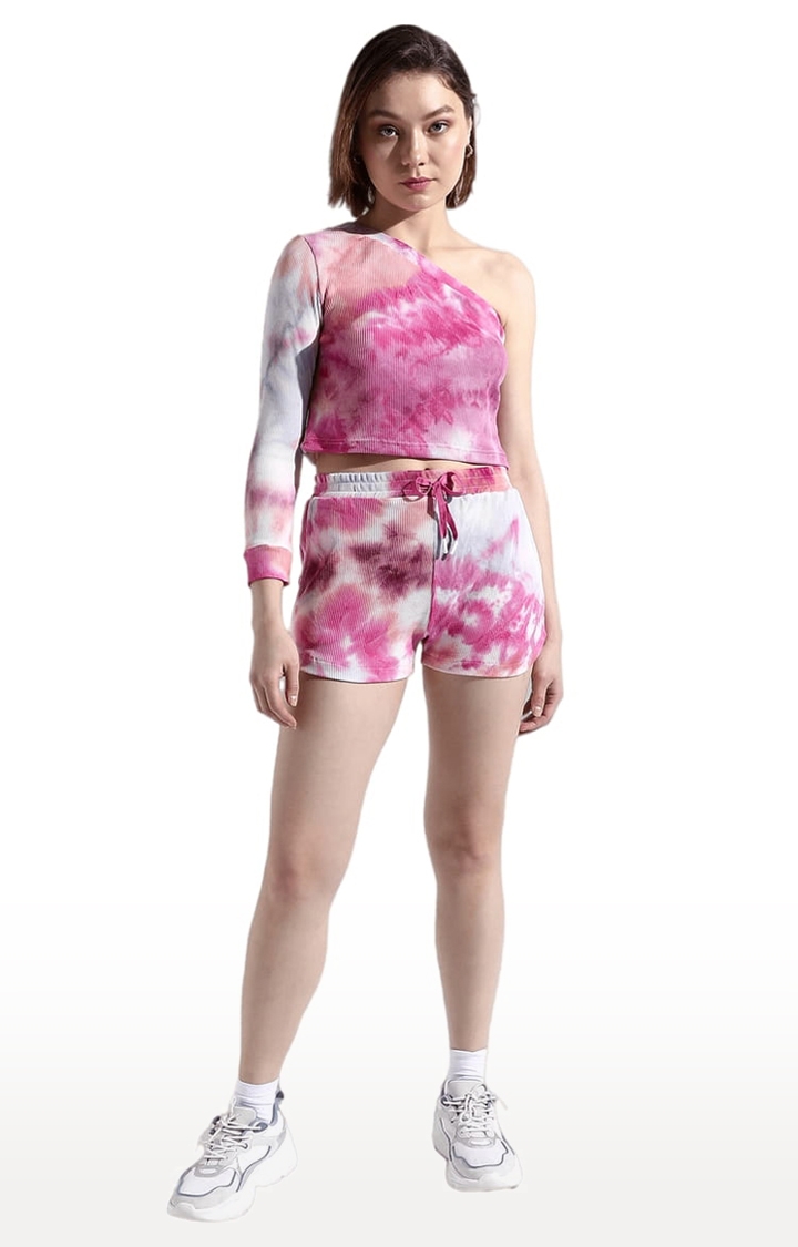 CAMPUS SUTRA | Women's Pink Cotton Tie Dye Co-ords