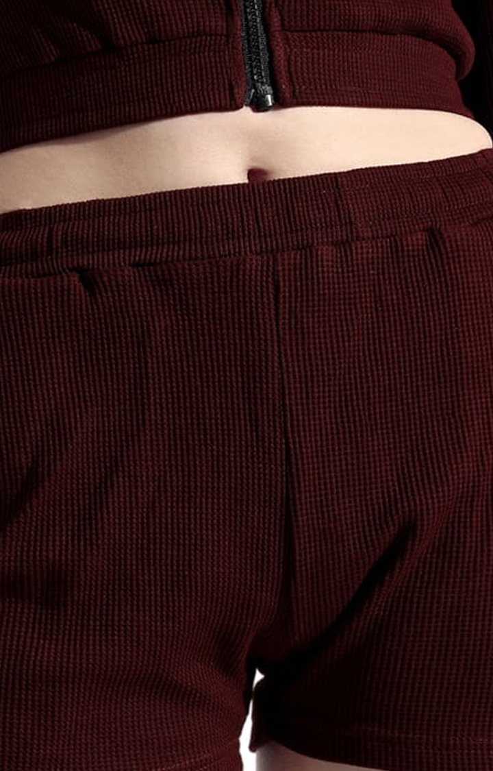 Women's Red Solid Co-ords