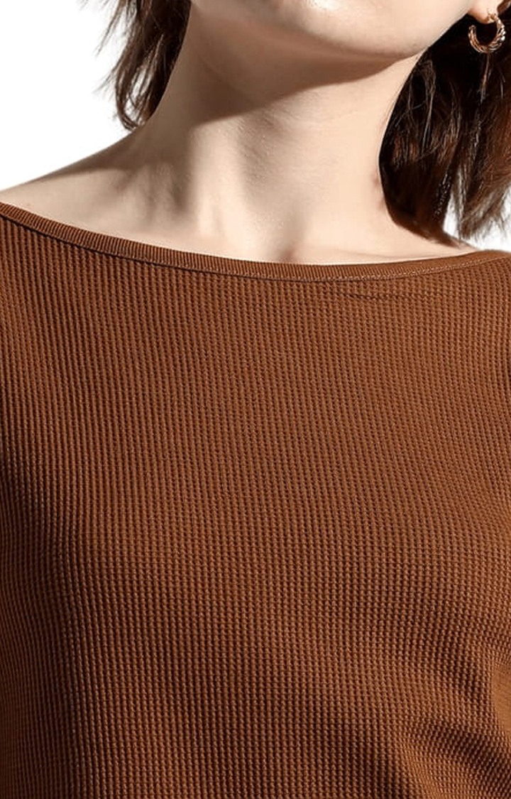 Women's Brown Solid Co-ords