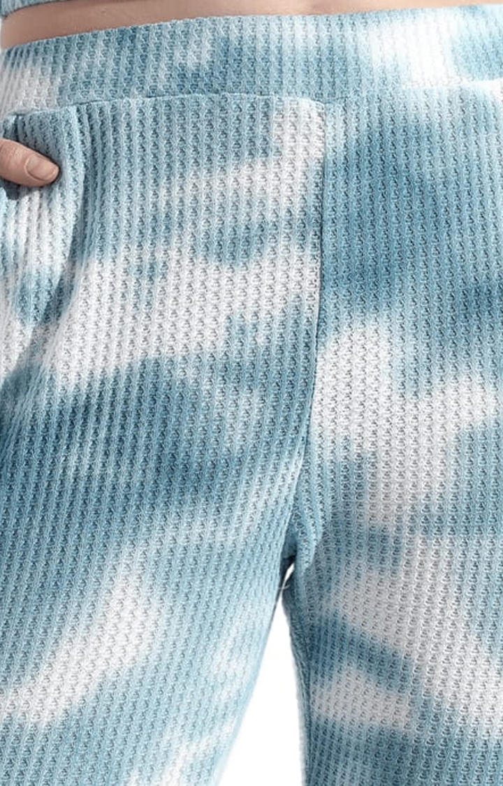Women's Blue Cotton Tie Dye Co-ords