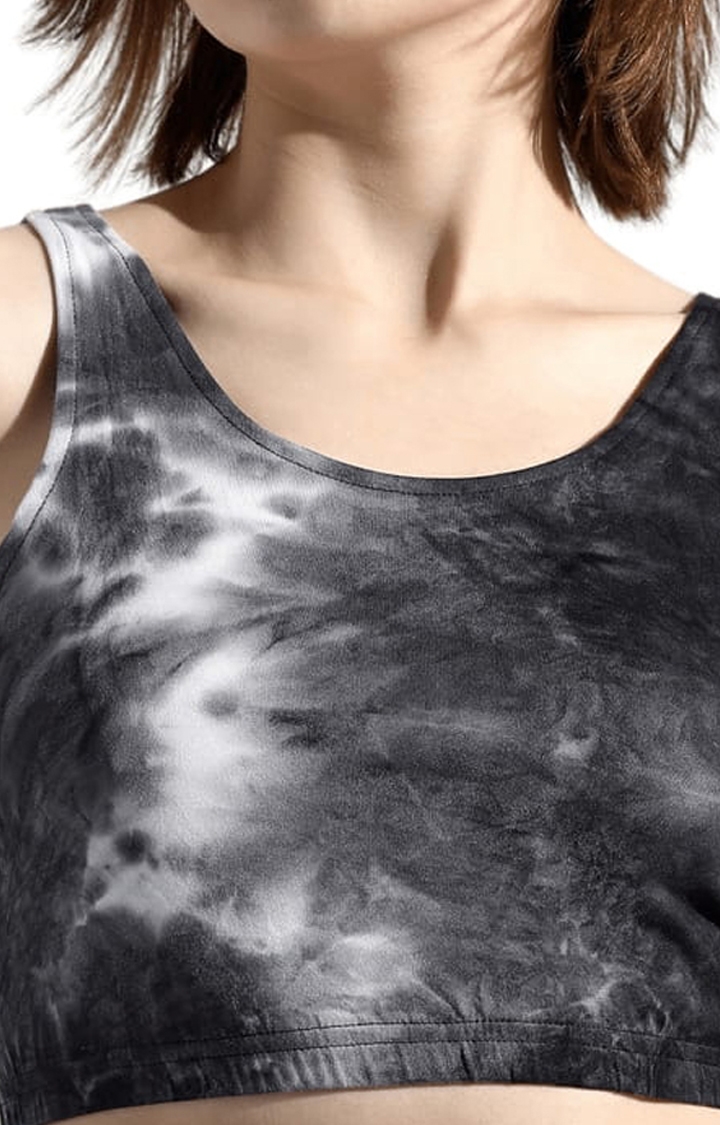 Women's Charcoal Grey Polyester Tie Dye Co-ords