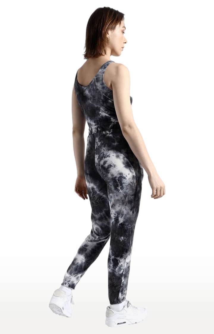 Women's Charcoal Grey Polyester Tie Dye Co-ords