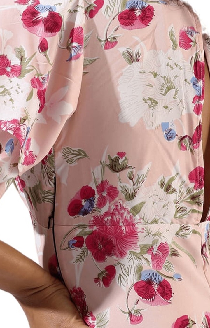 Women's Pink Floral Sheath Dress