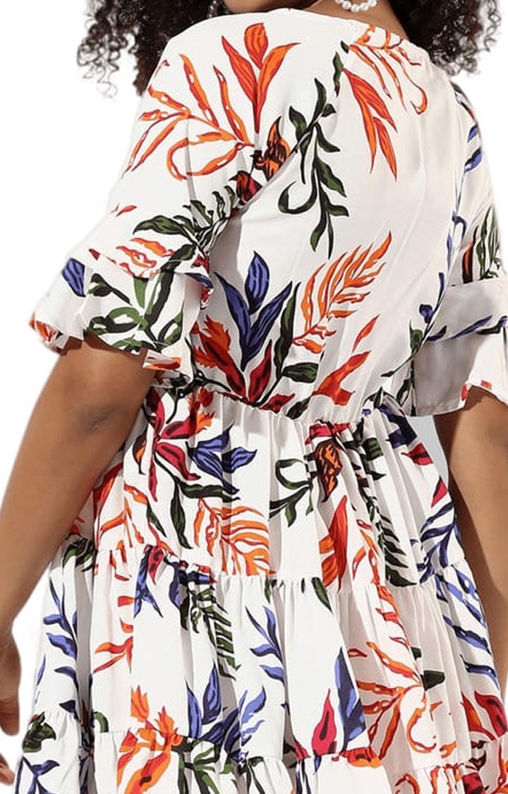 Women's Multi Printed Tiered Dress