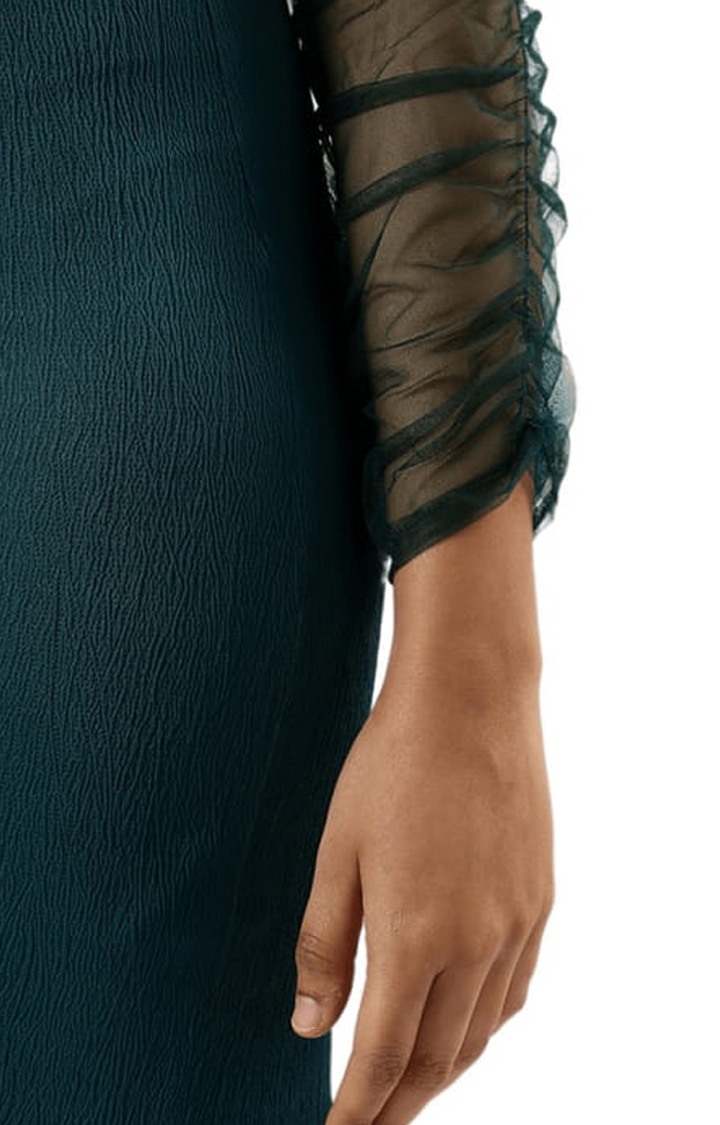 Women's Green Solid Bodycon Dress