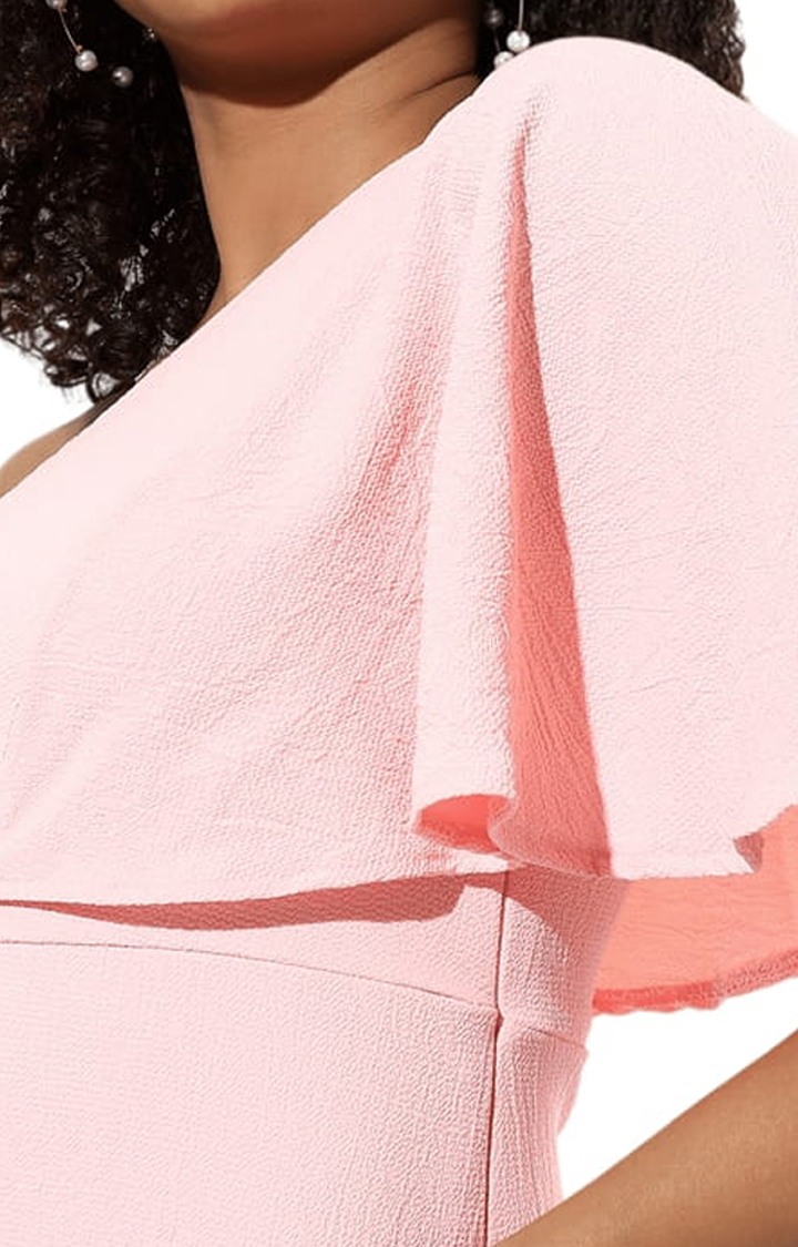 Women's Pink Solid Sheath Dress