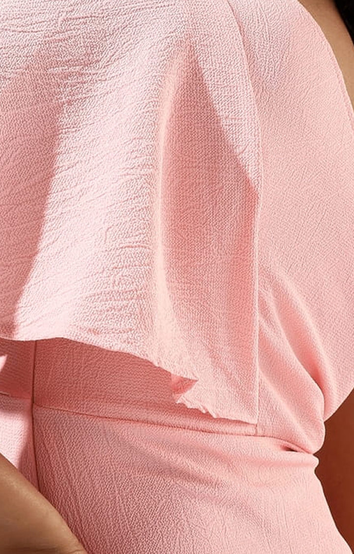 Women's Pink Crepe Solid Sheath Dress
