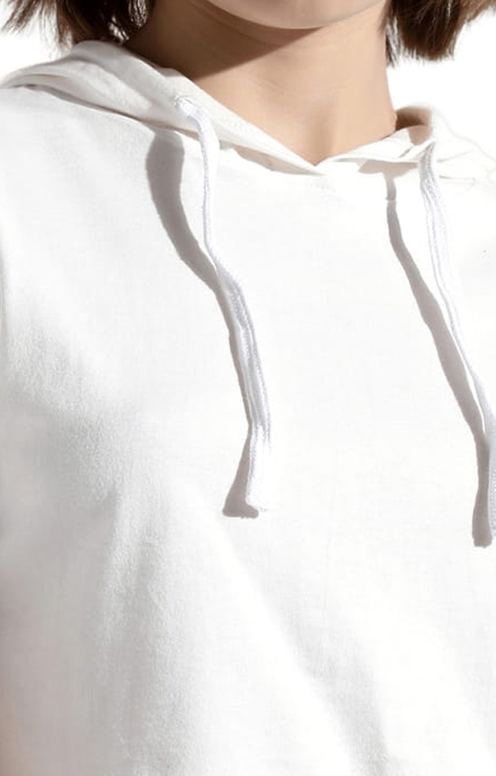 Women's White Solid Crop Top