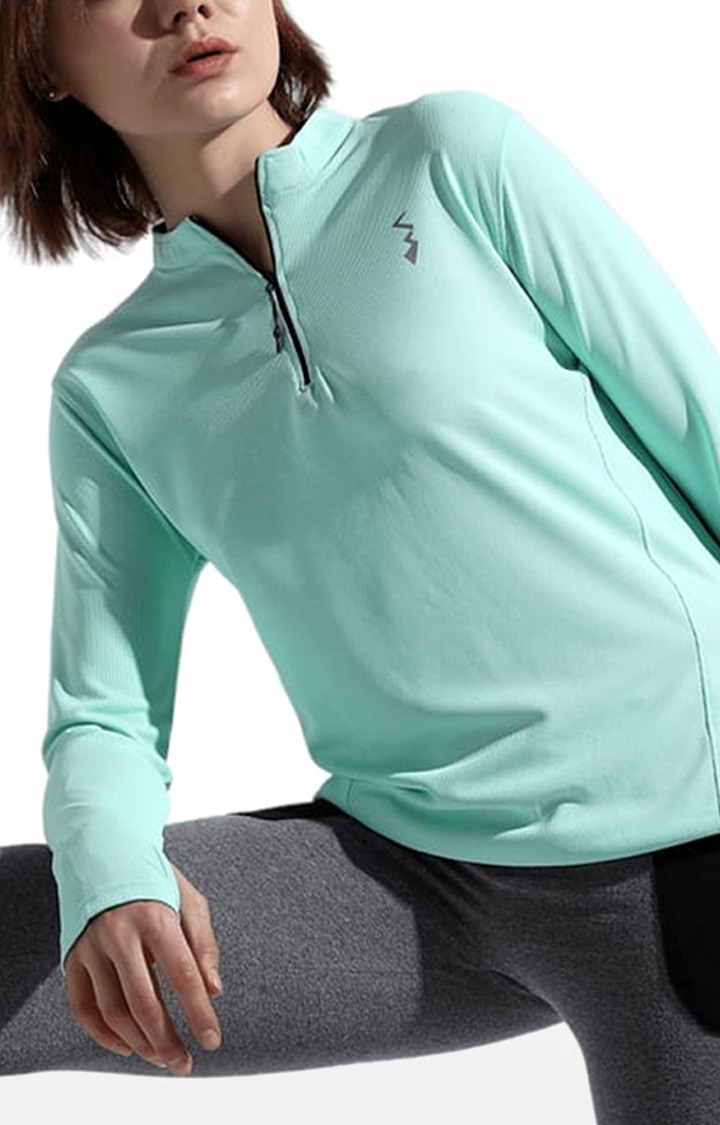 Women's Green Solid Activewear T-Shirts