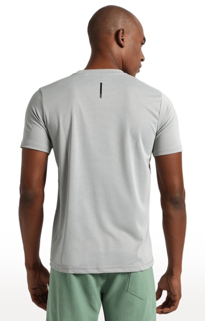 Men's Grey Solid Activewear T-Shirts