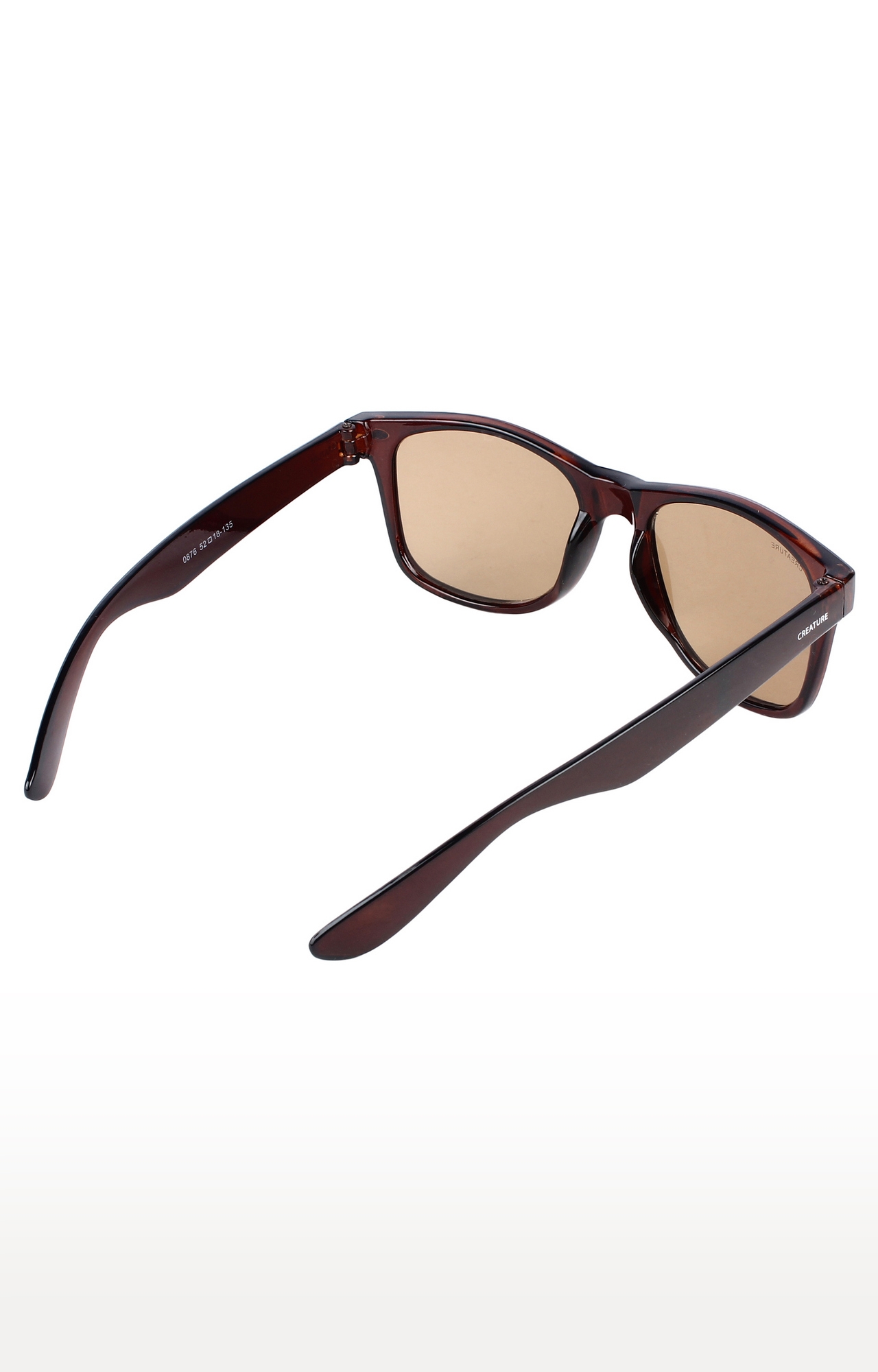 CREATURE | CREATURE Brown Glossy Finish Unisex Wayfarer Sunglasses (Lens-Brown|Frame-Brown) 4
