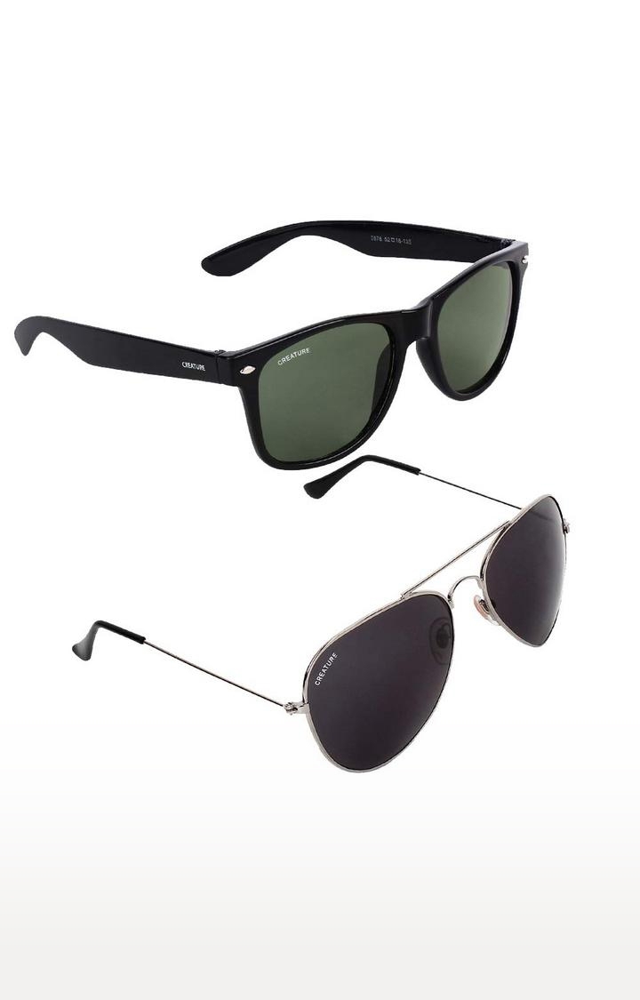 Ray-Ban RB2132 Men's New Wayfarer Polarised Sunglasses, Rubber Black/Green  at John Lewis & Partners