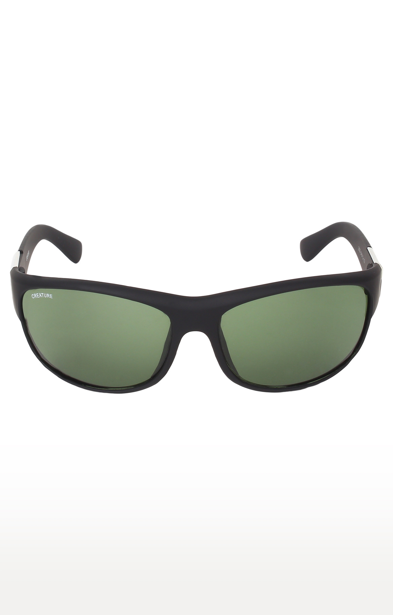CREATURE Matte Finish Wrap-Around Sunglasses For Men  (Lens-Green