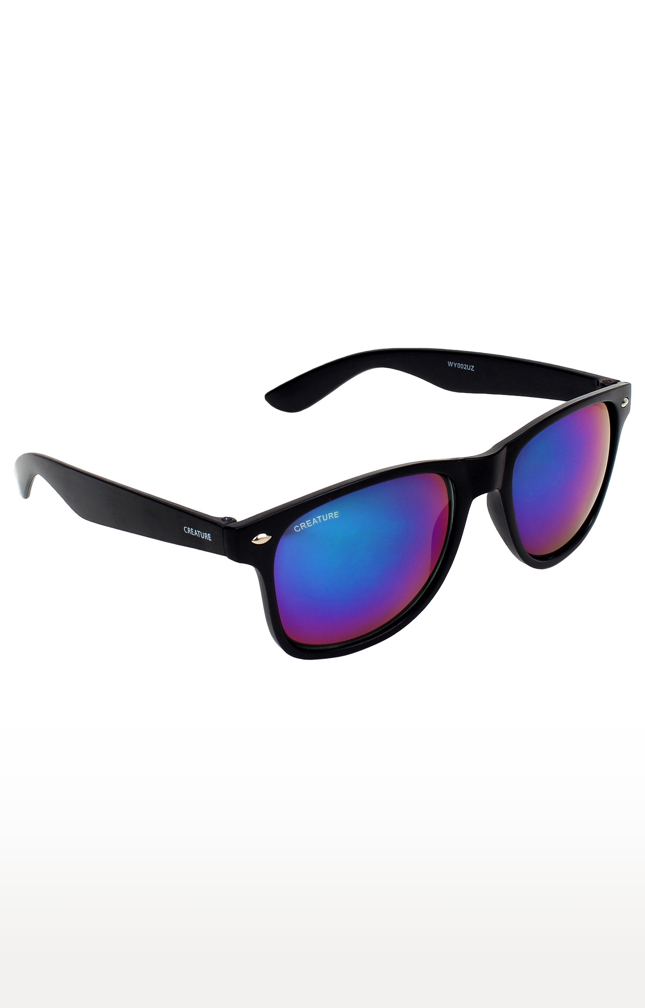 CREATURE | CREATURE Black Matte Finish UV Protected Unisex Sunglasses (Lens-Blue|Frame-Black) 0