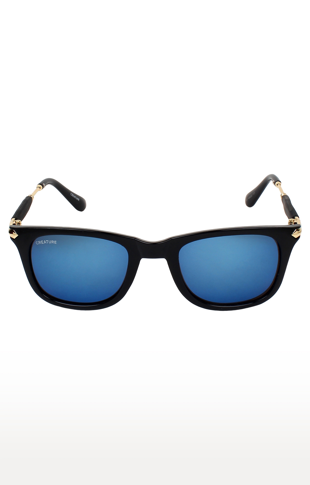CREATURE | CREATURE Black Gloss Finish UV Protected Unisex Sunglasses (Lens-Blue|Frame-Black) 2