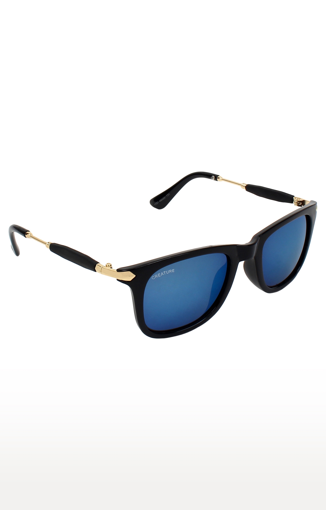 CREATURE | CREATURE Black Gloss Finish UV Protected Unisex Sunglasses (Lens-Blue|Frame-Black) 0