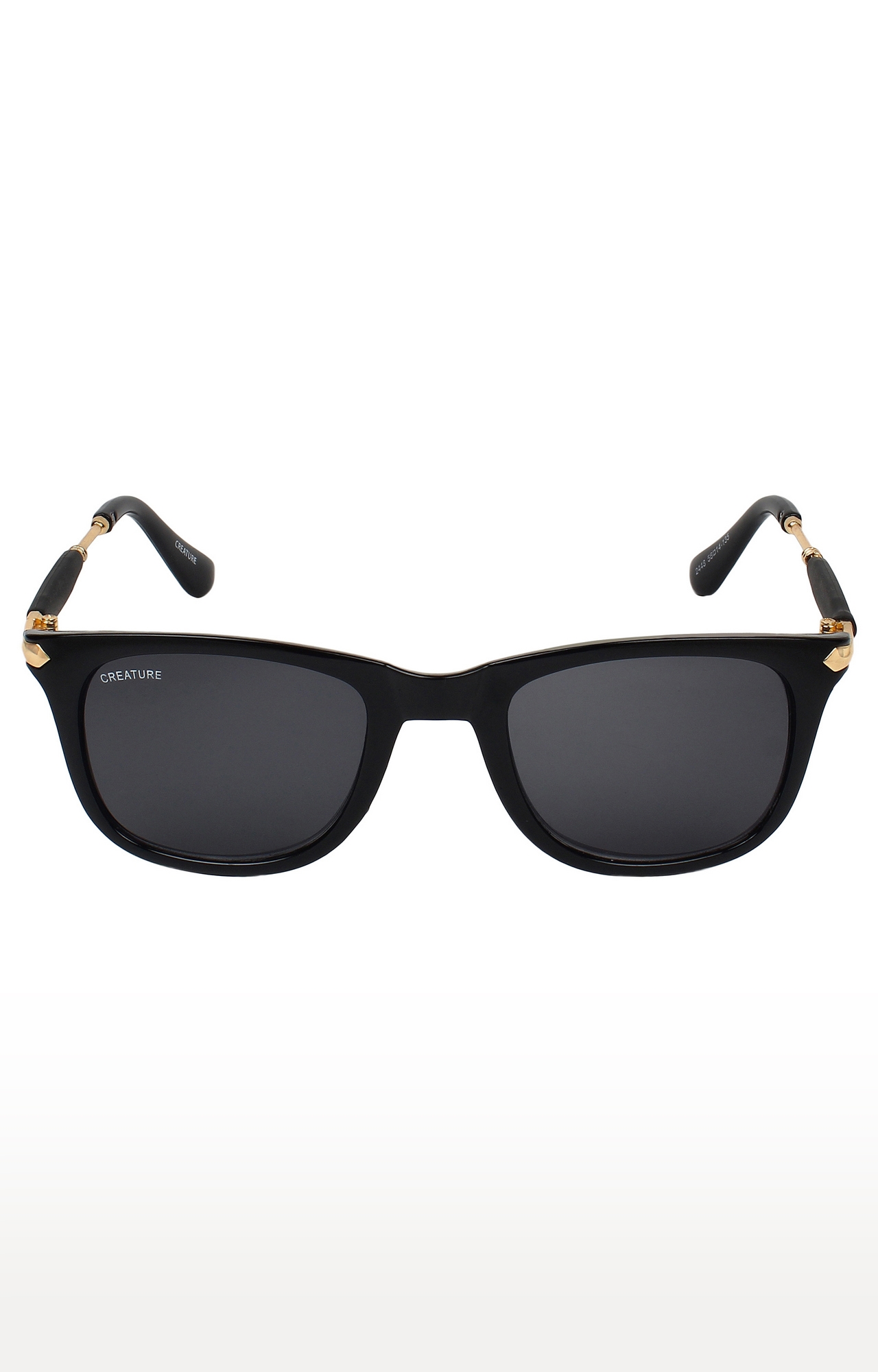 CREATURE | CREATURE Black Gloss Finish UV Protected Unisex Sunglasses (Lens-Black|Frame-Black) 2