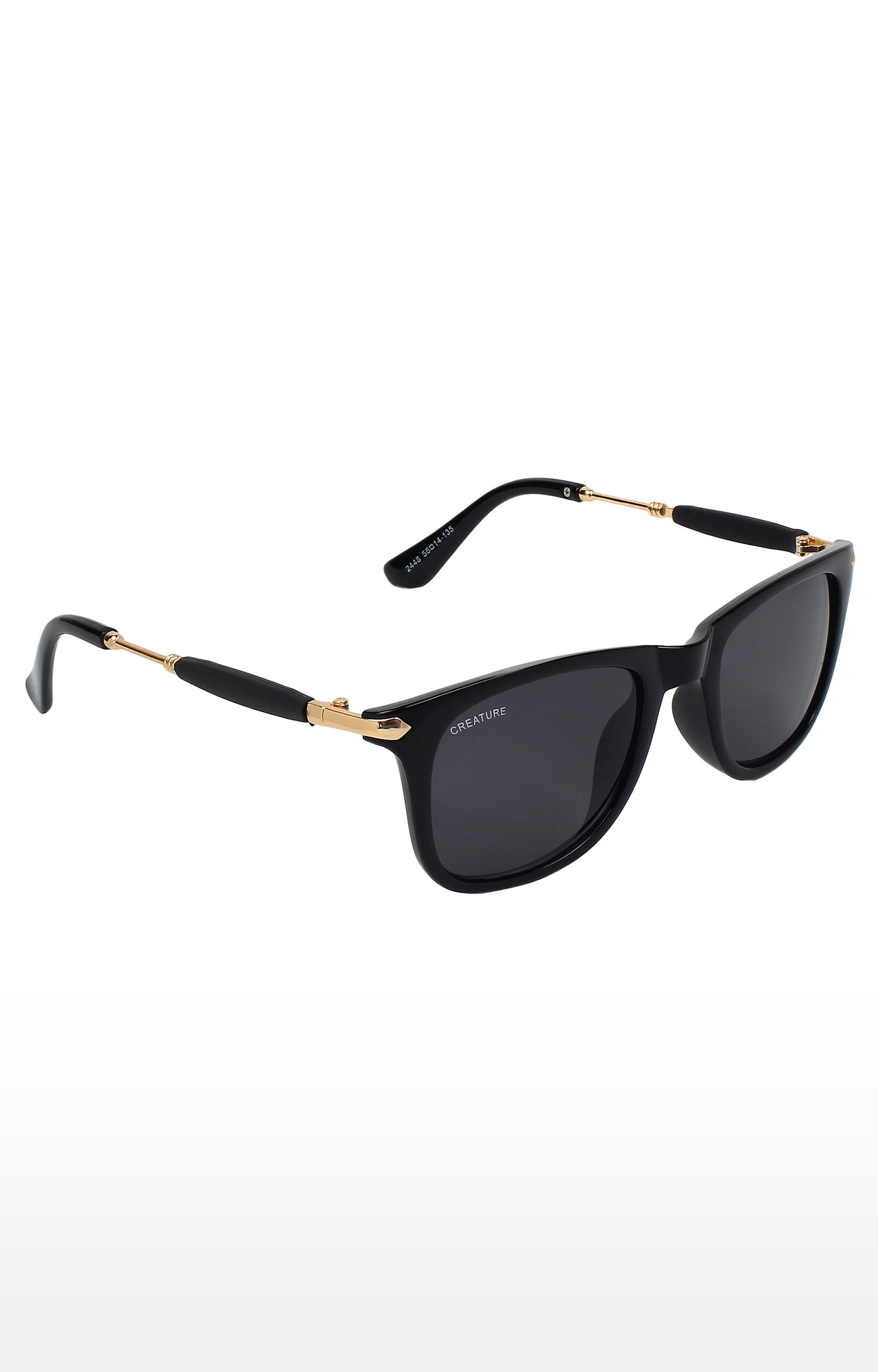 CREATURE | CREATURE Black Gloss Finish UV Protected Unisex Sunglasses (Lens-Black|Frame-Black) 0