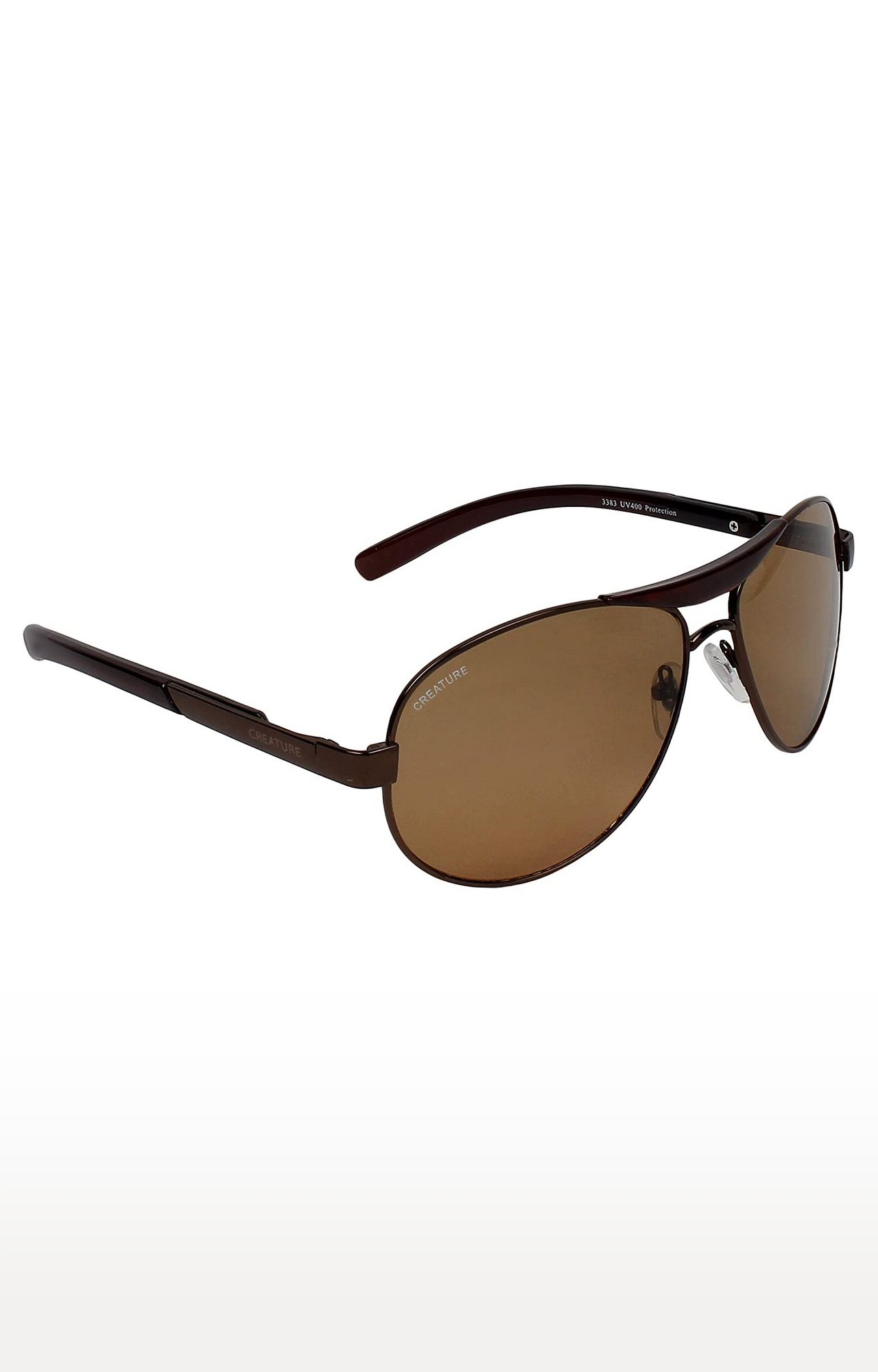 CREATURE | CREATURE Green & Brown Aviator Sunglasses Combo with UV Protection (Lens-Green & Brown|Frame-Black & Brown) 2