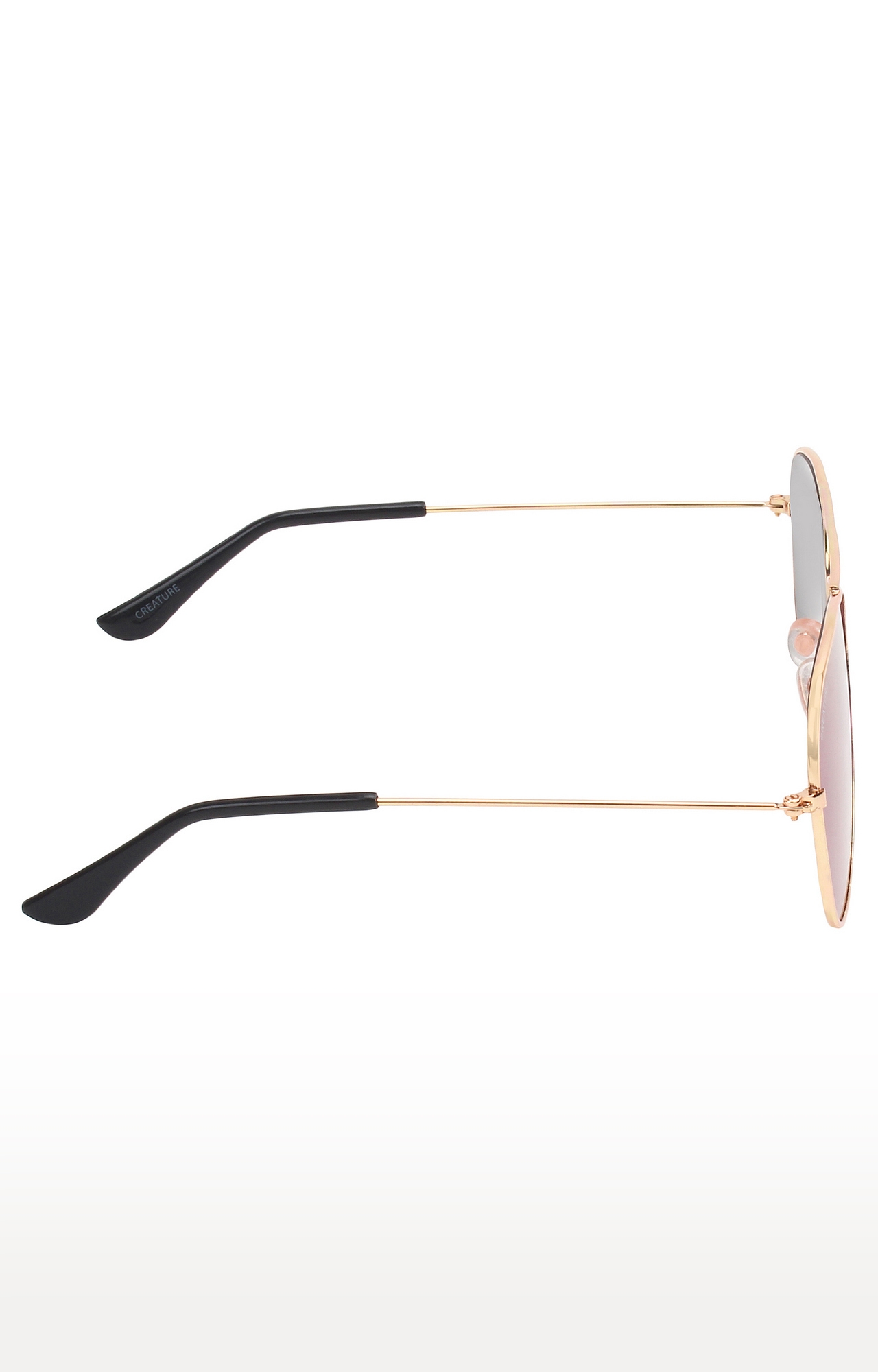 CREATURE | CREATURE Stylish Metal Golden Aviator UV Protected Sunglasses (Lens-Blue|Frame-Golden) 2