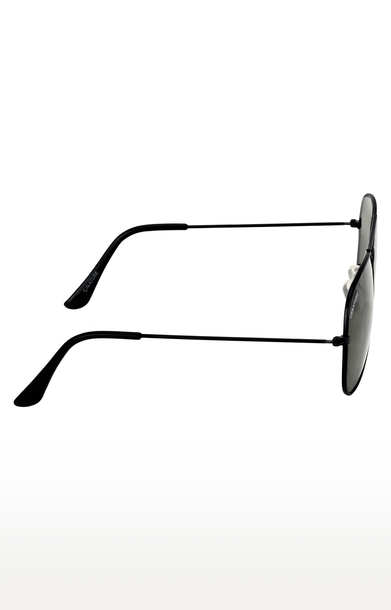 CREATURE | CREATURE Basic Black Aviator UV-Protected Unisex Sunglasses (Lens-Green|Frame-Black) 2