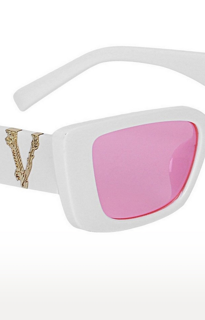 CREATURE | Creature Pink UV Protected Lens Women Cateye Sunglasses - SUN-063-PNK-WHT 3