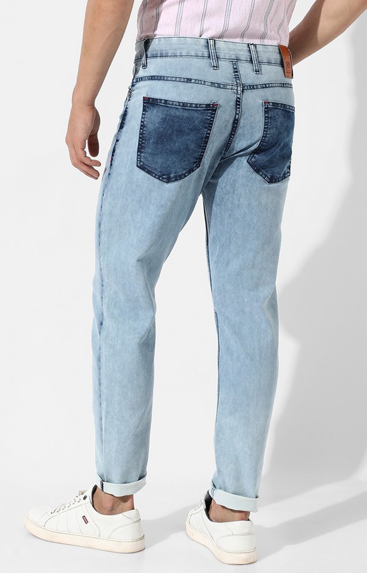 Men's Denim Jeans Stretchable Solid Faded Denim Logan-Straight Fit Jea –  Tim Paris