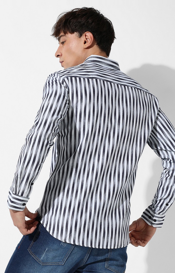 Men's Multicolour Cotton Striped Casual Shirts