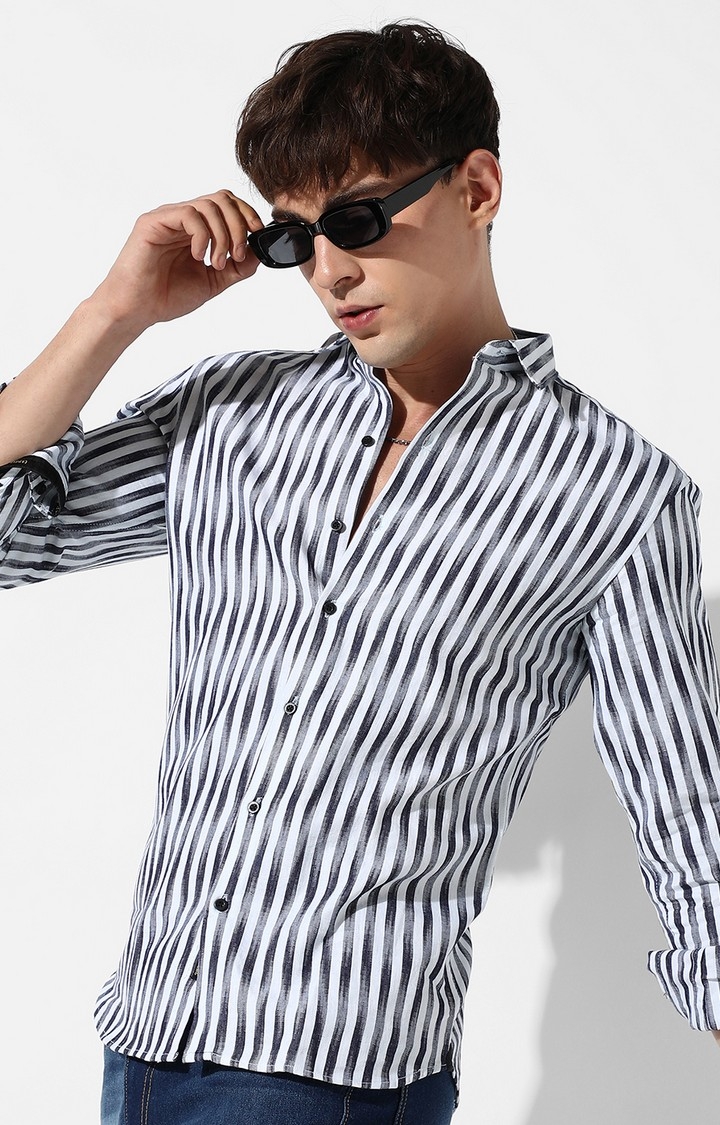CAMPUS SUTRA | Men's Multicolour Cotton Striped Casual Shirts
