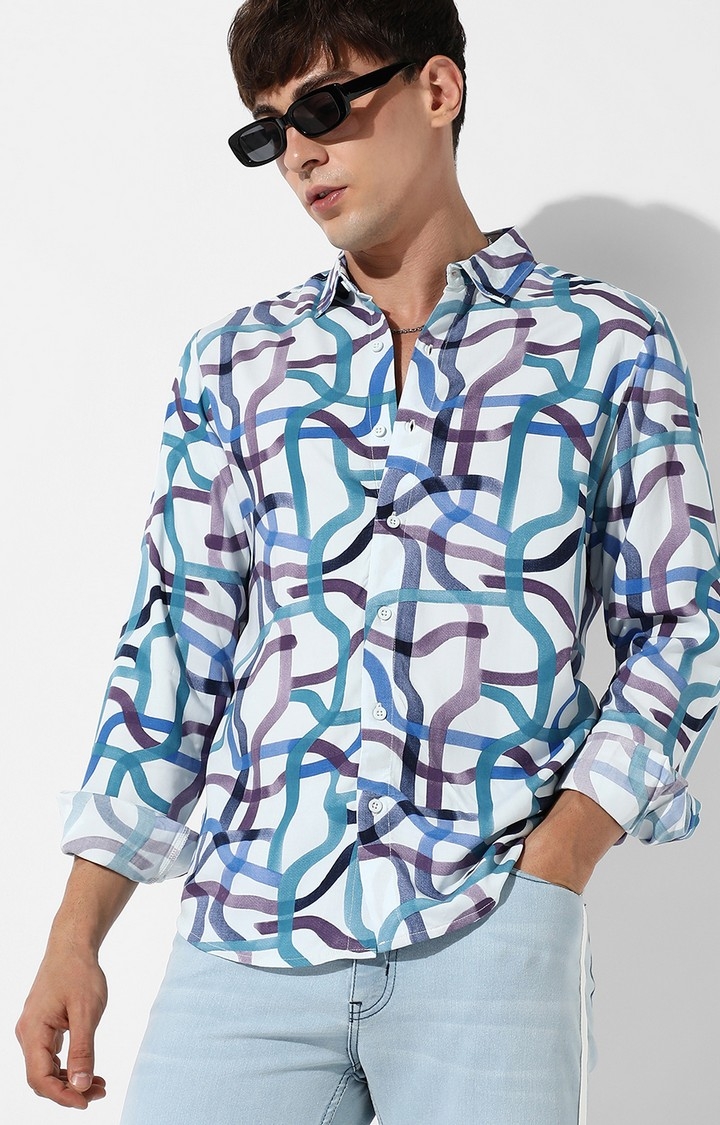 CAMPUS SUTRA | Men's Multicolour Rayon Printed Casual Shirts