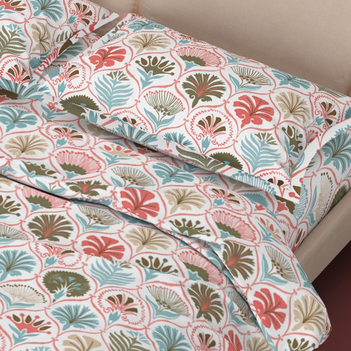 SWAAS | 100% Pure Cotton Folk Floral Bedsheet Set 2
