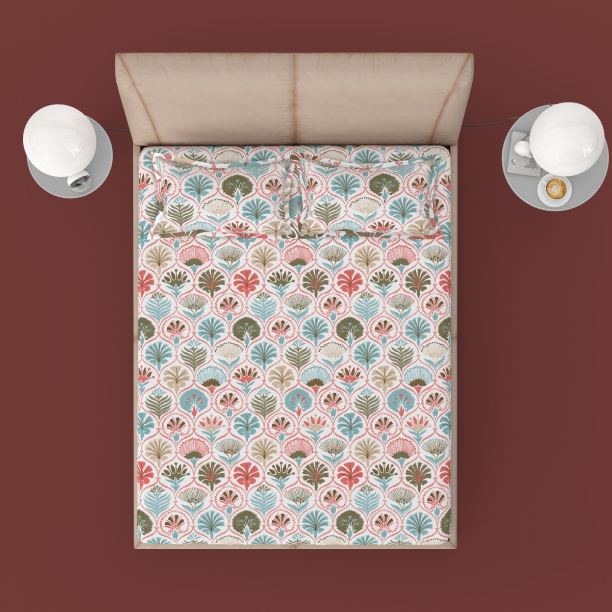 SWAAS | 100% Pure Cotton Folk Floral Bedsheet Set 0