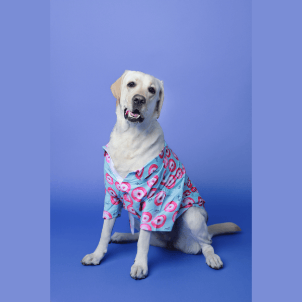 Ezra Polyester Blend Dog Shirt - Pink Lucky