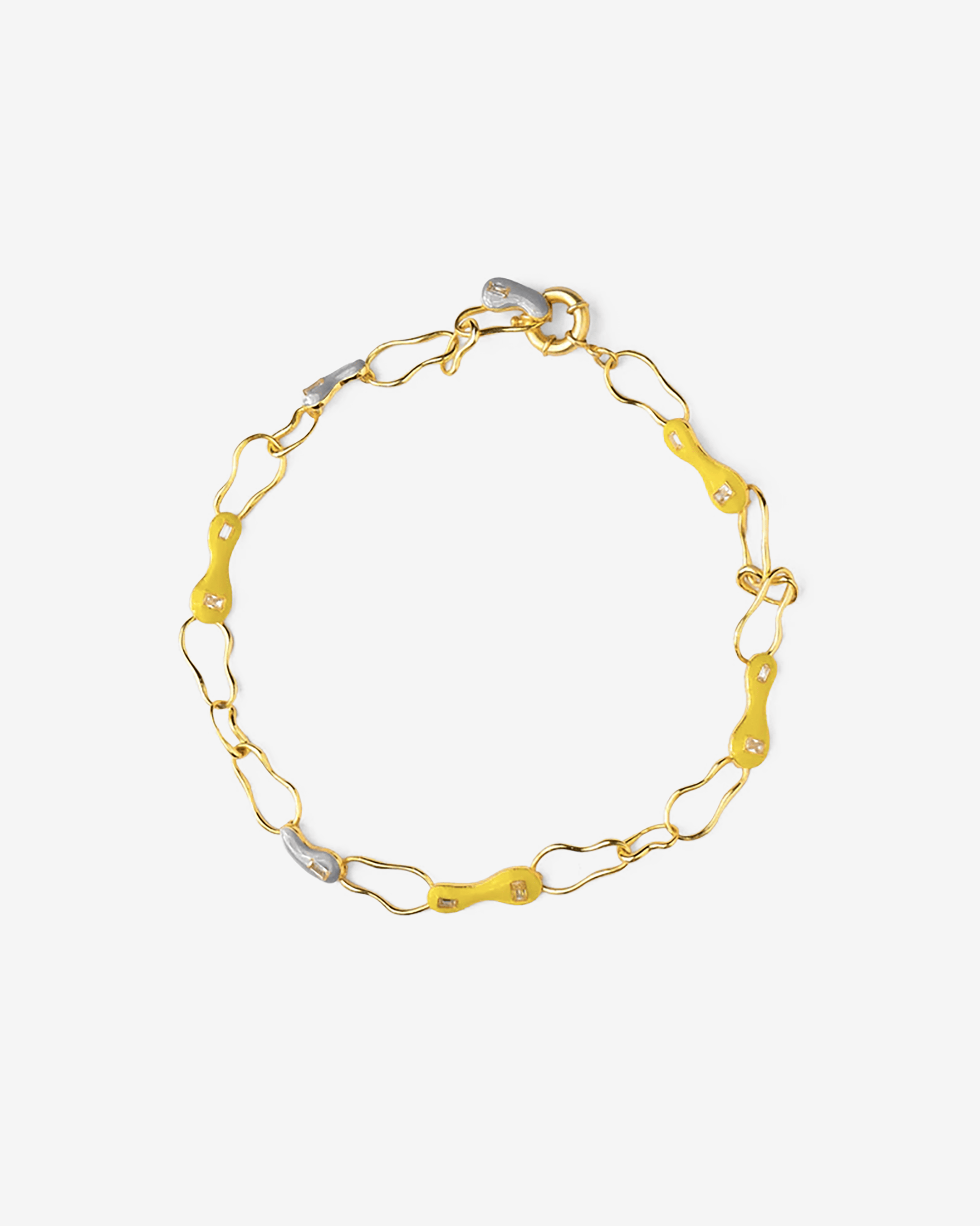 Yellow Grey Blob Necklace