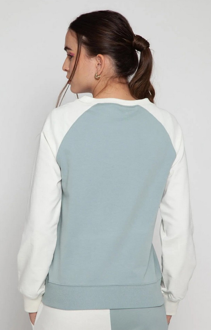 Blue + Cream Split Sweatshirt