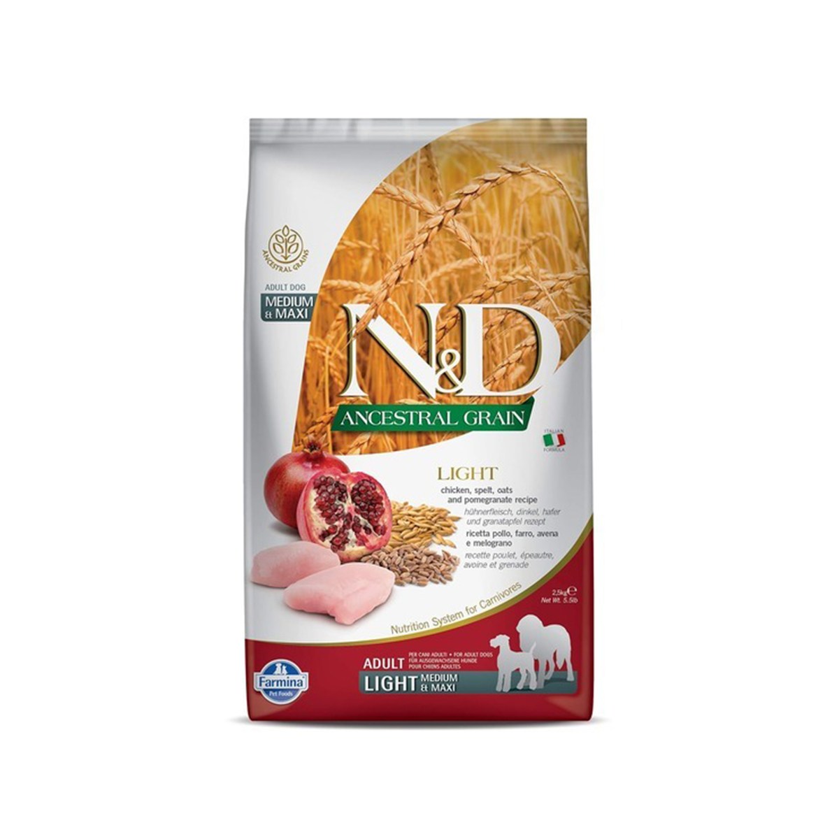Farmina N&D Ancestral Grain Chicken & Pomegranate Puppy Medium/Maxi Dry Dog Food - 2.5 Kg