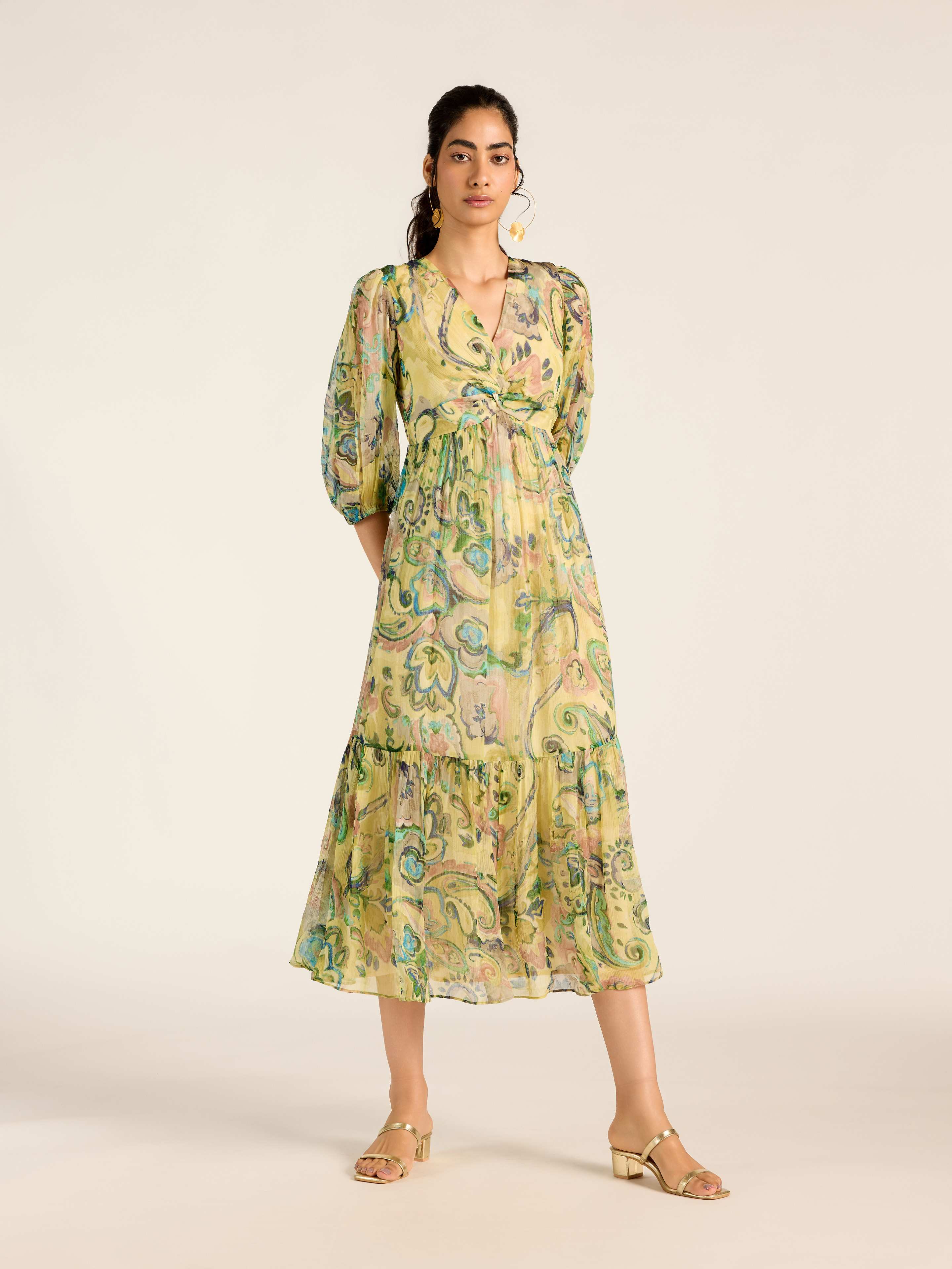 GREEN MARGO LONG DRESS