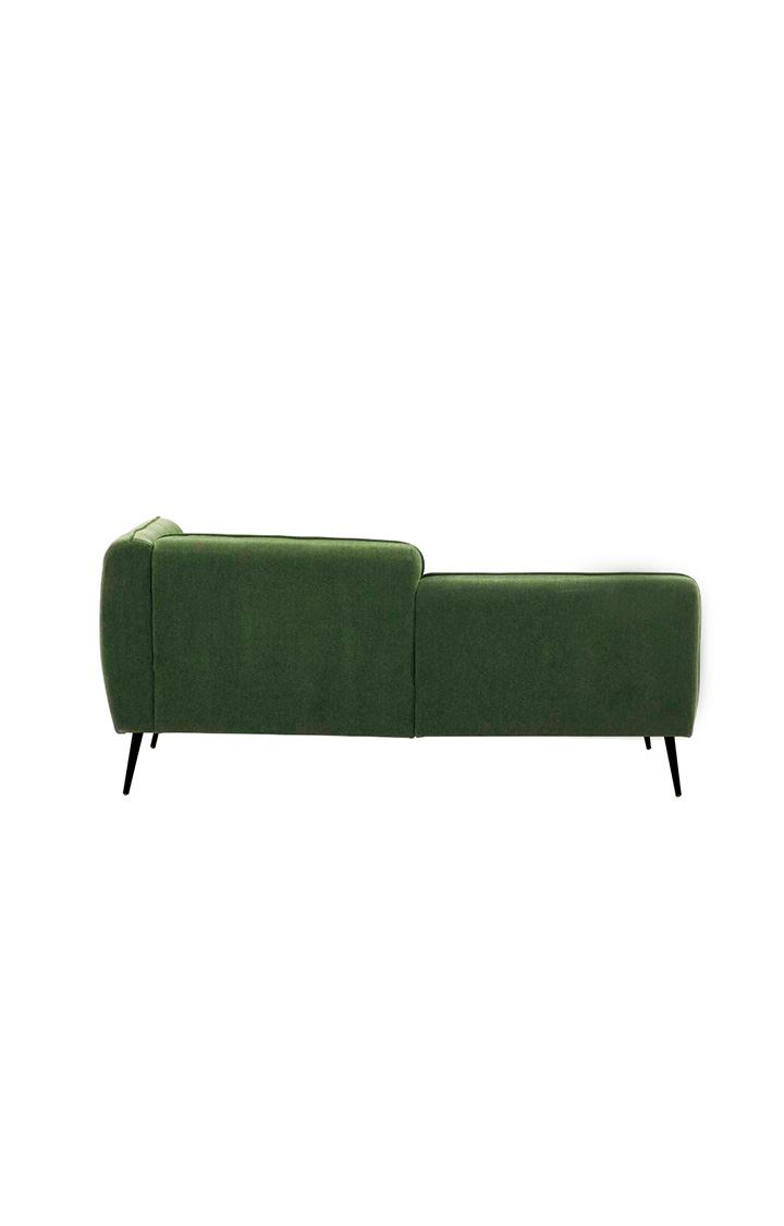 neudot Diva RHS Sofa Chaise Lounger with Black Legs for Living Room|Bedroom|2 Person Sofa|Diwan|Premium Fabric | Solid Wood Frame|2 Seater (Colour : Emerald Green (DIY))