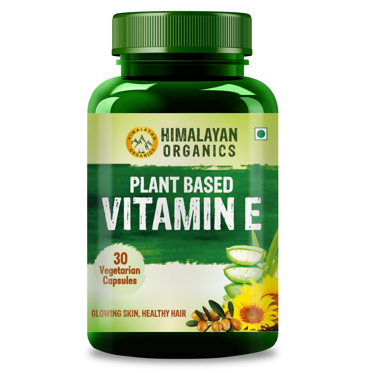 Himalayan Organics | Himalayan Organics Plant Based Vitamin E Capsules (Non-GMO Sunflower Oil, Aloevera Oil, Argan Oil) - 30 Capsules 0