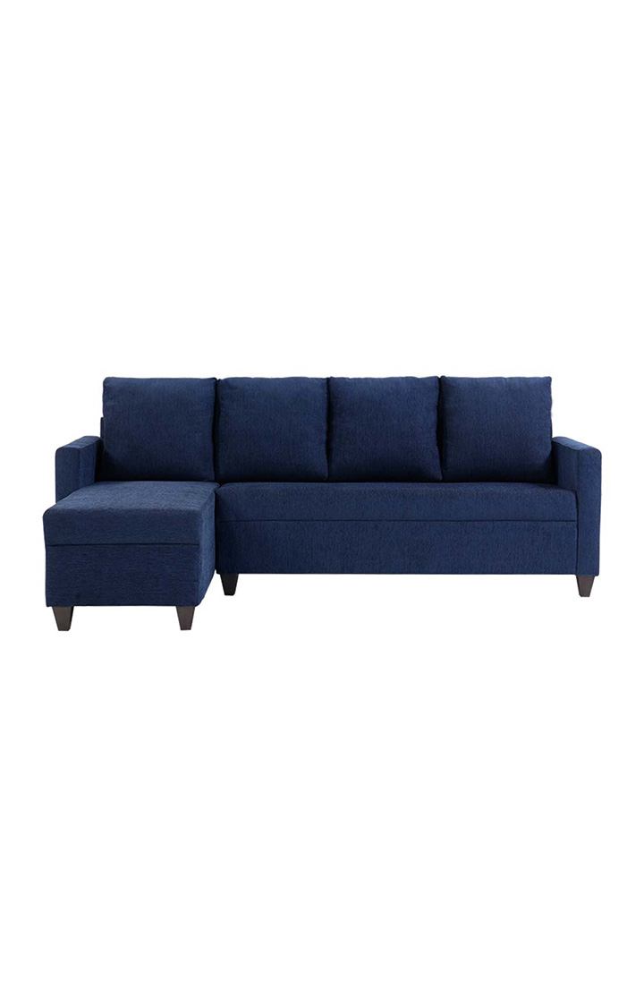 neudot Saya RHS Sectional Sofa for Living Room |6 Person Sofa| Premium Fabric with Cushioned Armrest | 12 Months Warranty| Solid Wood Frame| 6 Seater in Saya Blue Color DIY(Do-It-Yourself)