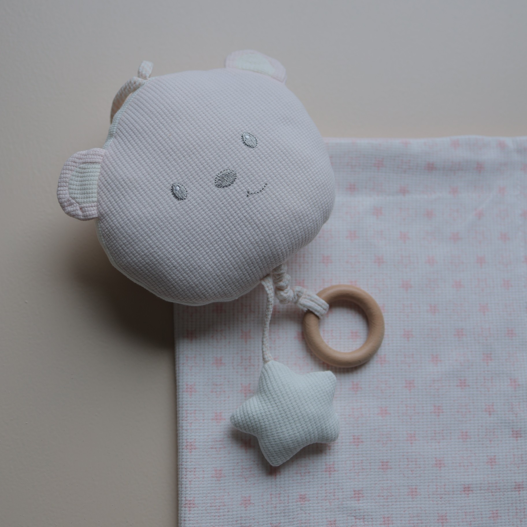 Blush Starry Snuggles Reversible Blanket & Toy Set