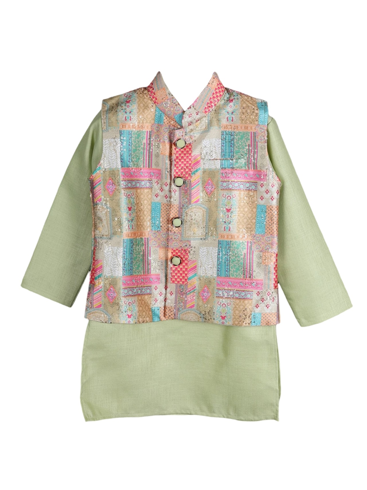ALBION KIDS BOYS ETHINIC PARROT KURTA PYJAMA
