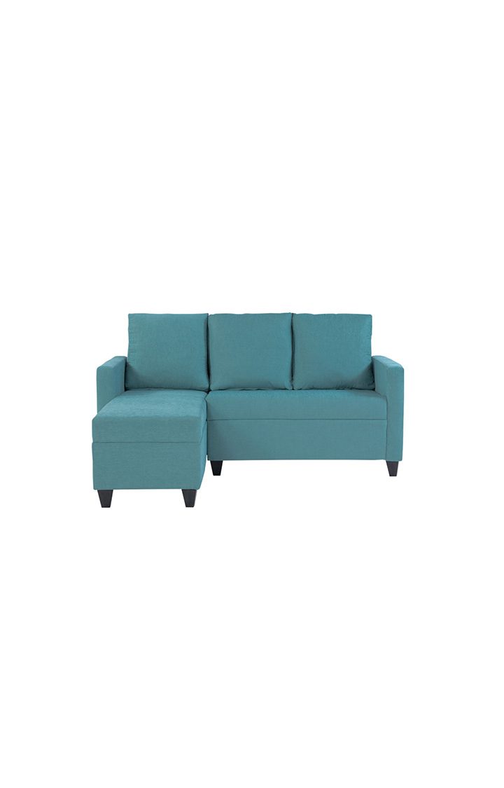 neudot Saya RHS Sectional Sofa for Living Room |4 Person Sofa| Premium Fabric with Cushioned Armrest | 12 Months Warranty| Solid Wood Frame| 4 Seater in Saya Duo Teal Color DIY(Do-It-Yourself)