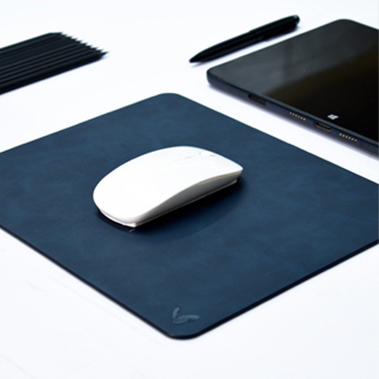 Rectangular Mouse Pad in Faux Leather | Creasing Free | High Precision | Reversible | Flexible | 11×9 Inches | Uniflex | Blue
