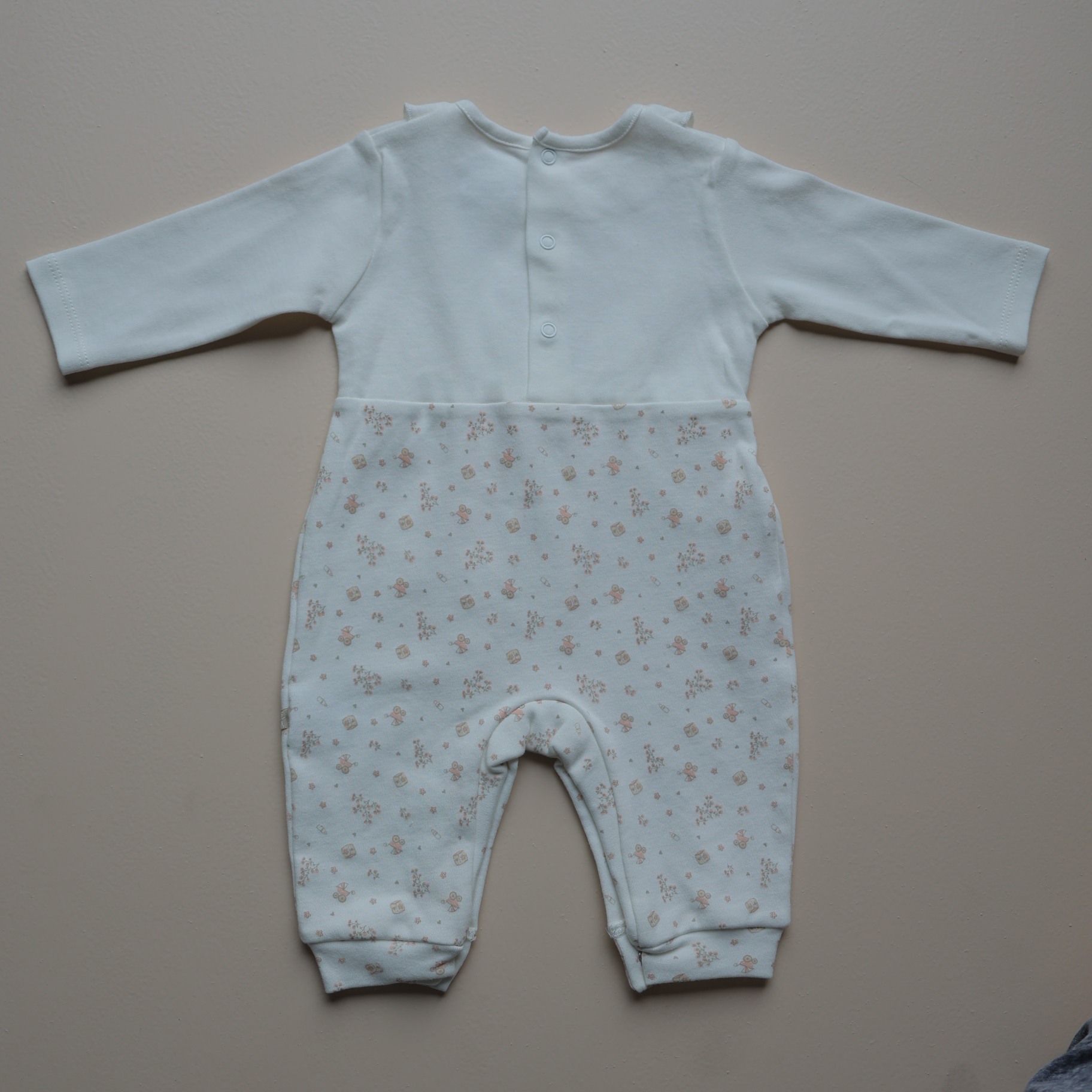 Peach Blossom Cot Baby Half Romper