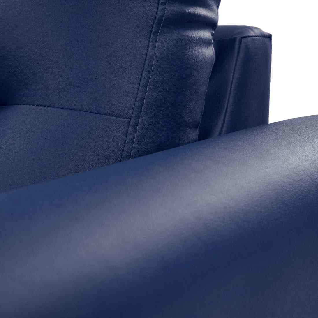 neudot Scott Sofa for Living Room |3 Persons Sofa|Premium Leatherette with Cushioned Armrest | Solid Wood Frame|3 Seater in Cobalt Blue Color