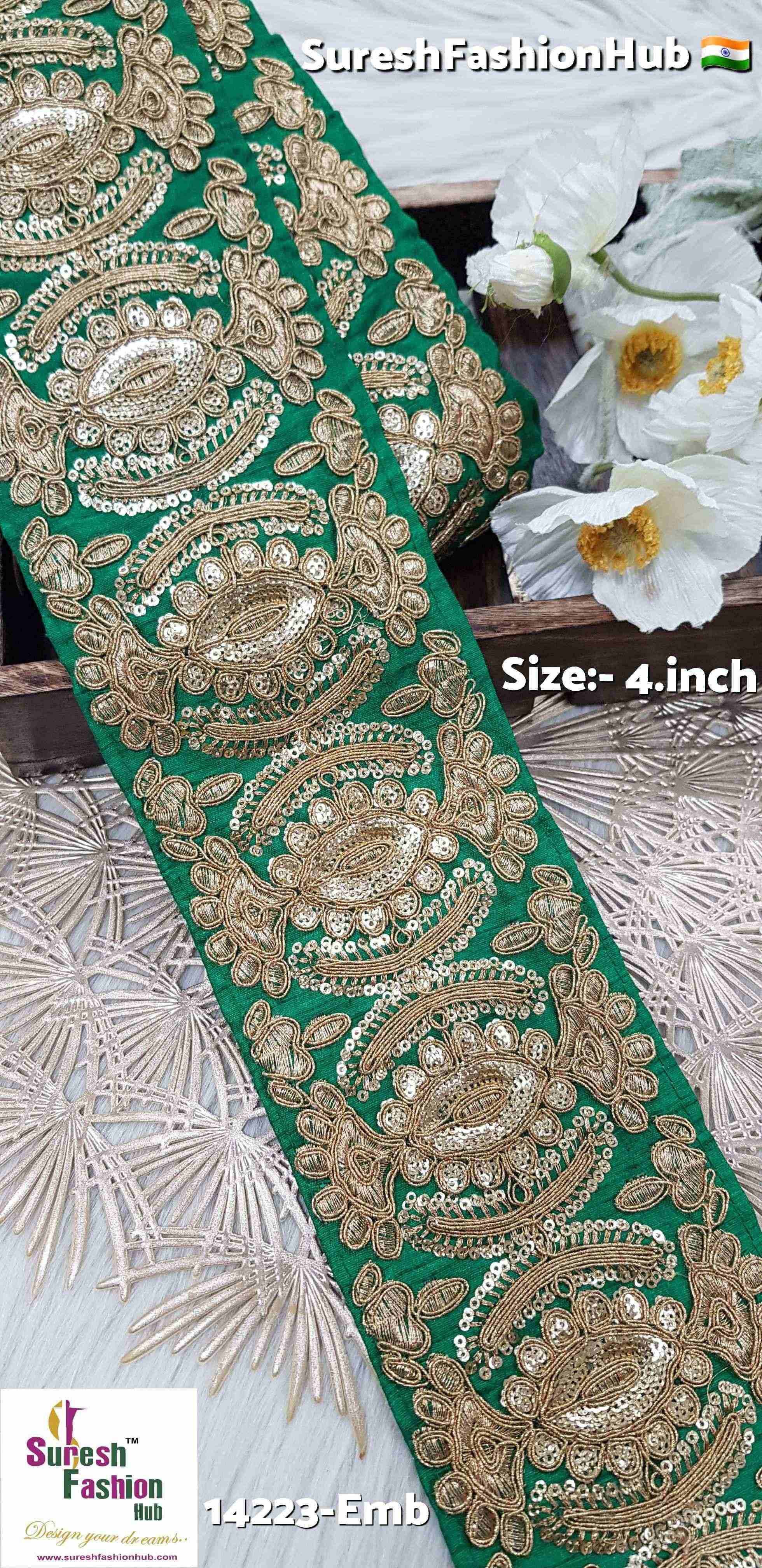 Floral Zari Embroidered Lace